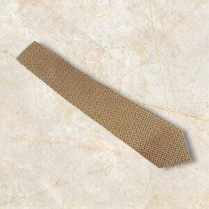 Umo Lorenzo Tie Made In Italy  Mens Handmade 100% Silk Gold Silver Pattern